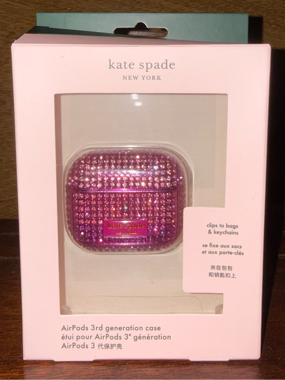 NIB- Apple Pink Multi Rhinestone AirPods 3 Case
